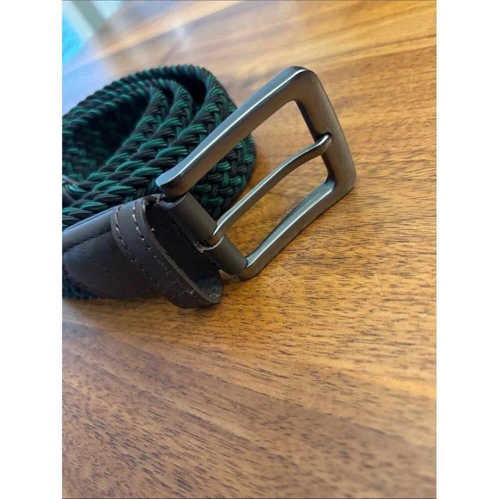 Bearbottom Green Black Woven Adjustable Belt 36”